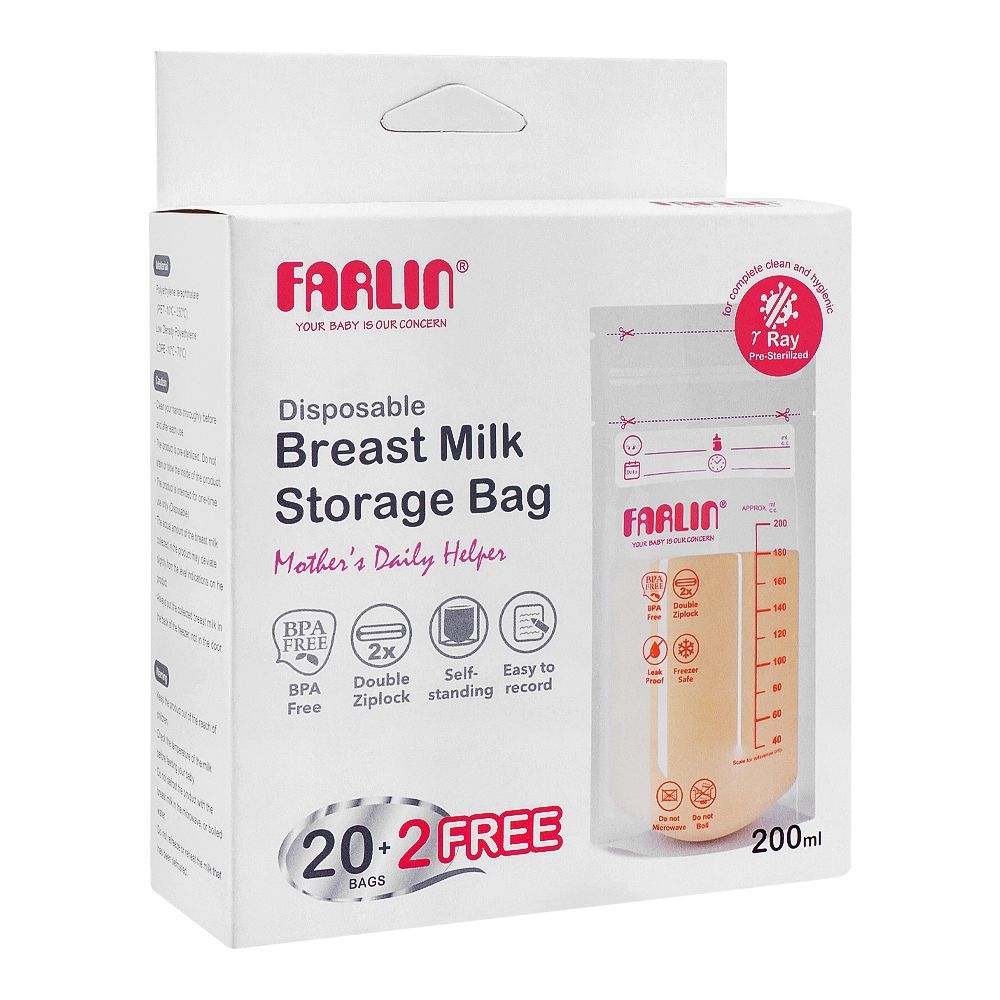 Farlin Disposable Breast Milk Storage Bags 200ml 20 Pcs