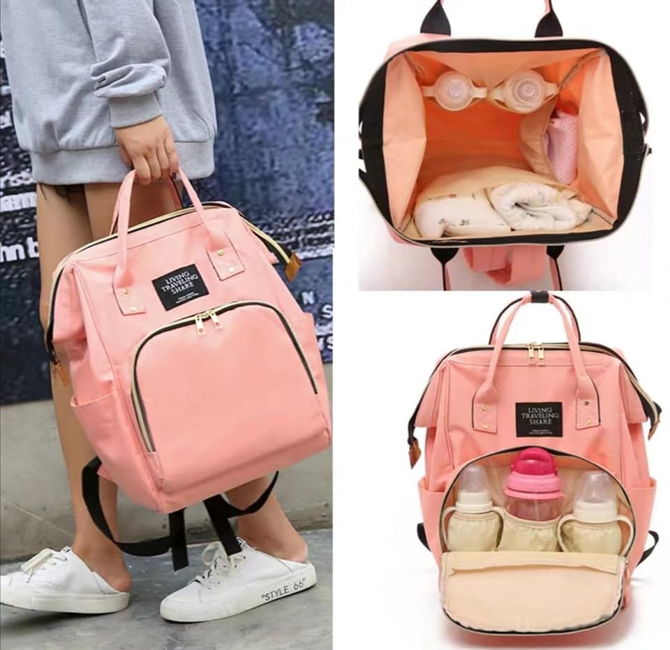 Multi Purpose Organizer Backpack Diaper Bag - Peach