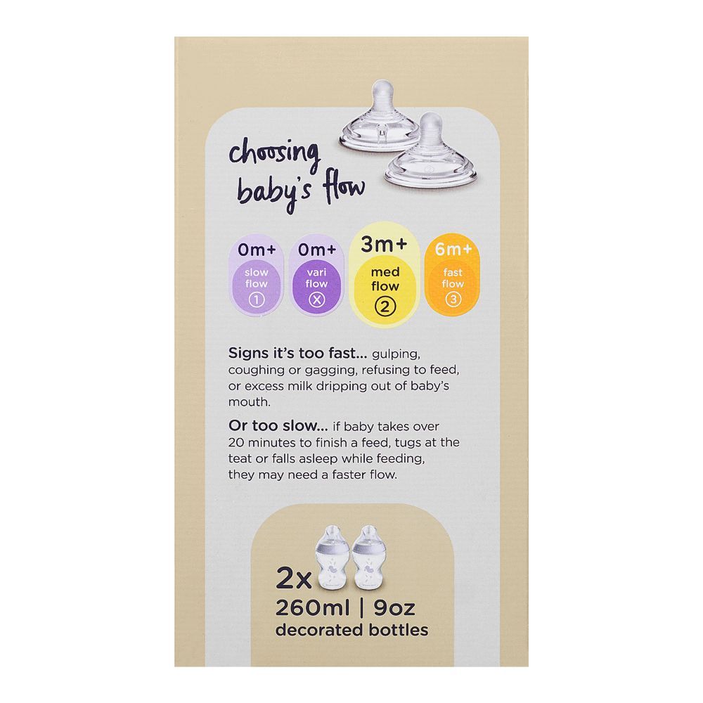 Tommee Tippee Natural Start Blue Feeding Bottle 2 Pack - 9OZ/260ml