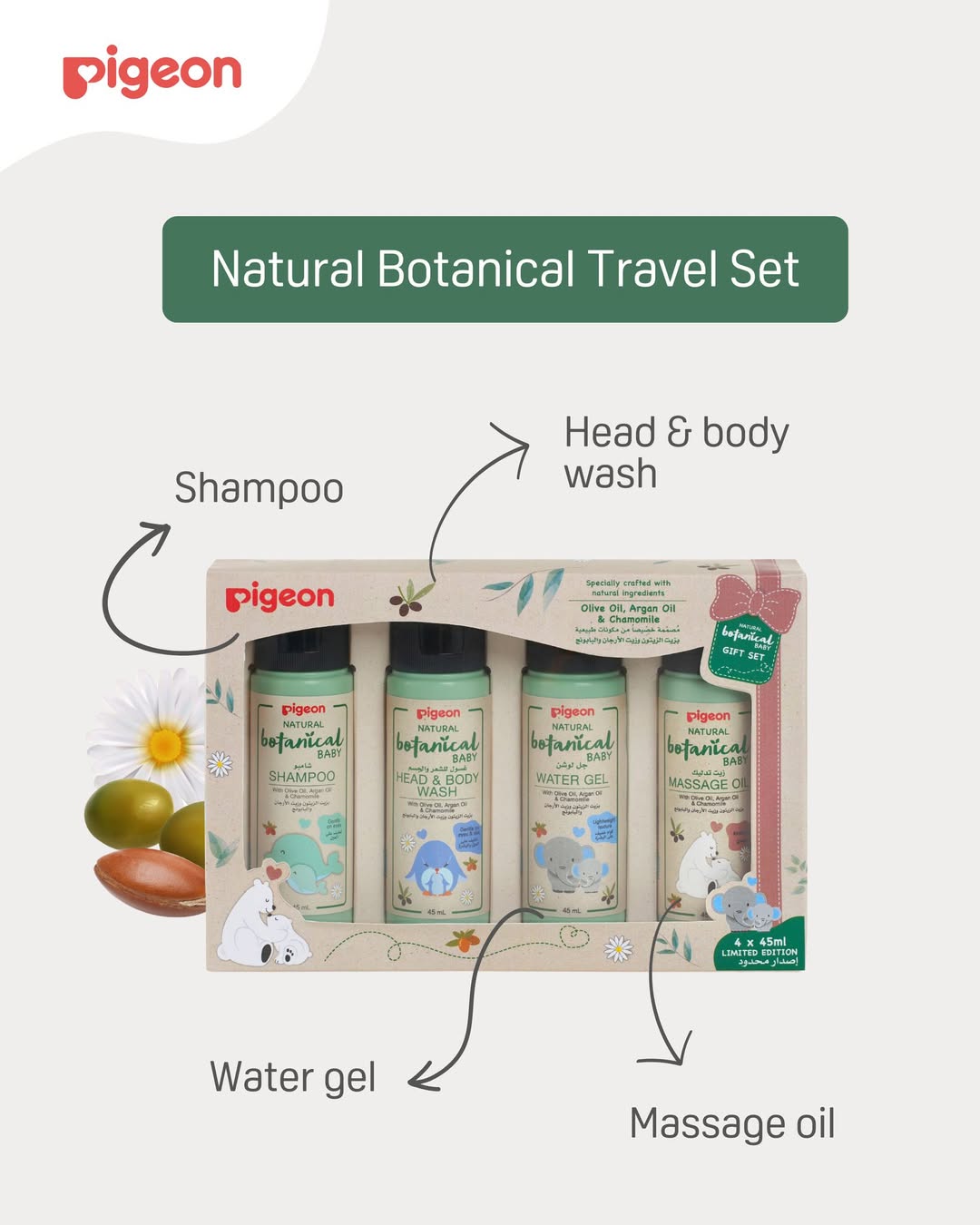 Pigeon Natural Botanical Travel Kit