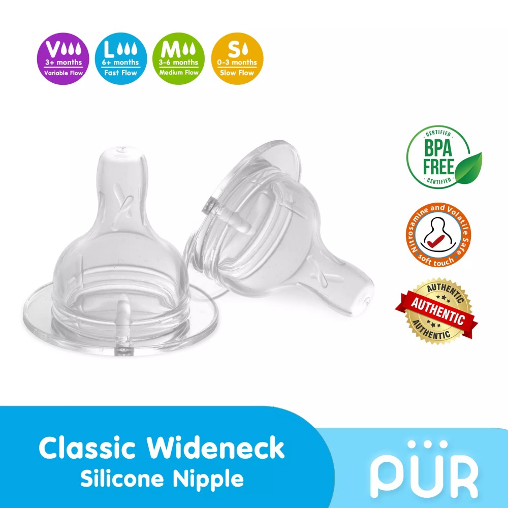 Pur Wide Neck Silicone Teats & Nipples