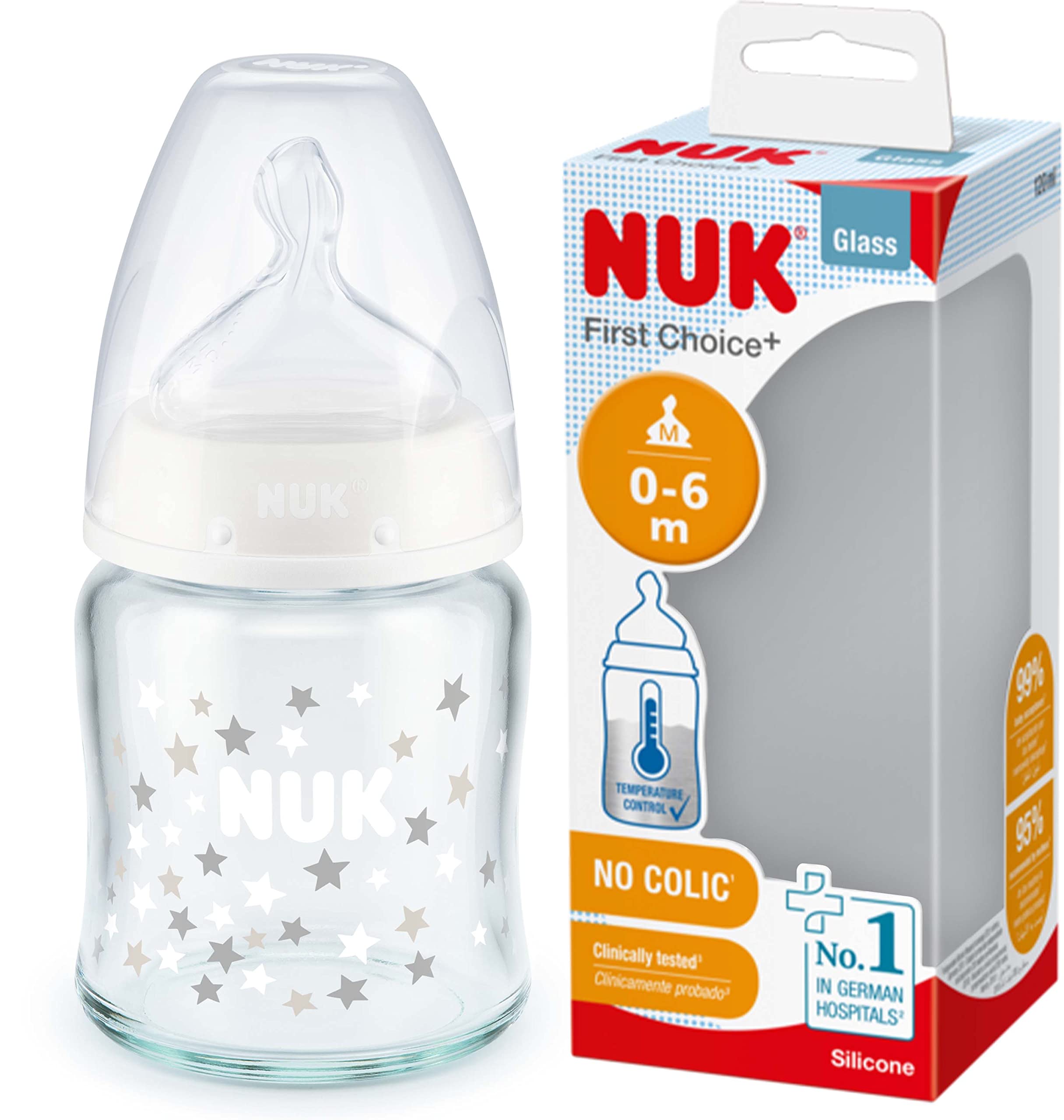 NUK First Choice + Glass Feeding Bottle 120ml