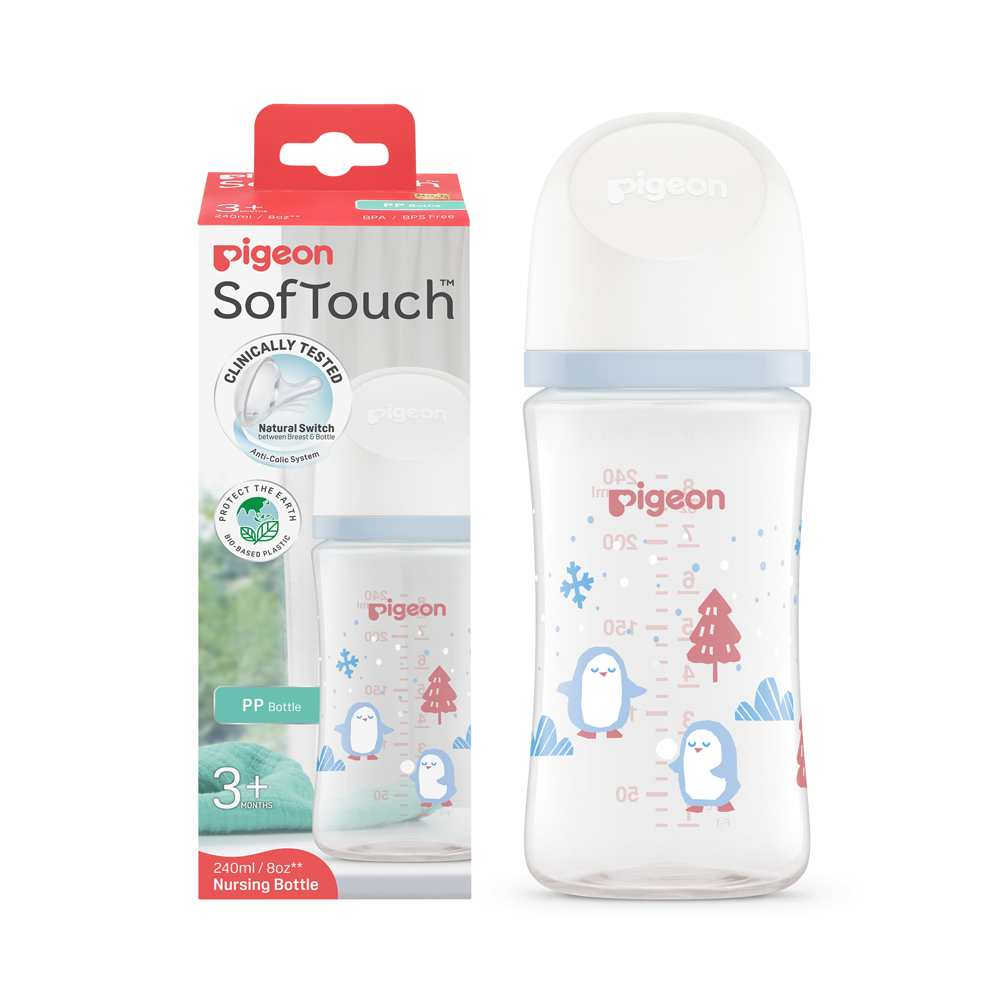 Buy Pigeon SofTouch PP Feeding Bottle 240ml - Winter A81298 in Pakistan