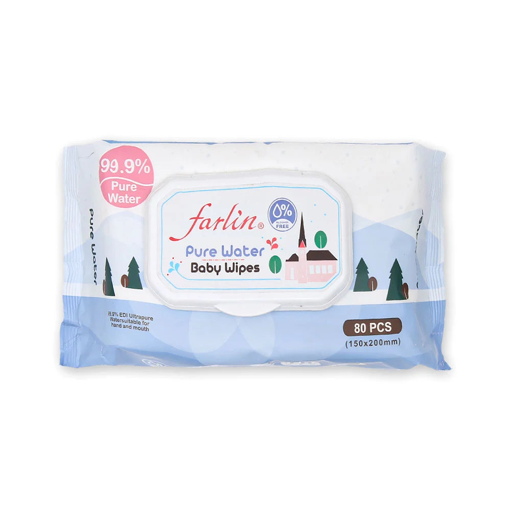 Buy Farlin Pure Water Baby Wipes – 80 Pcs Flip Top Online in Pakistan