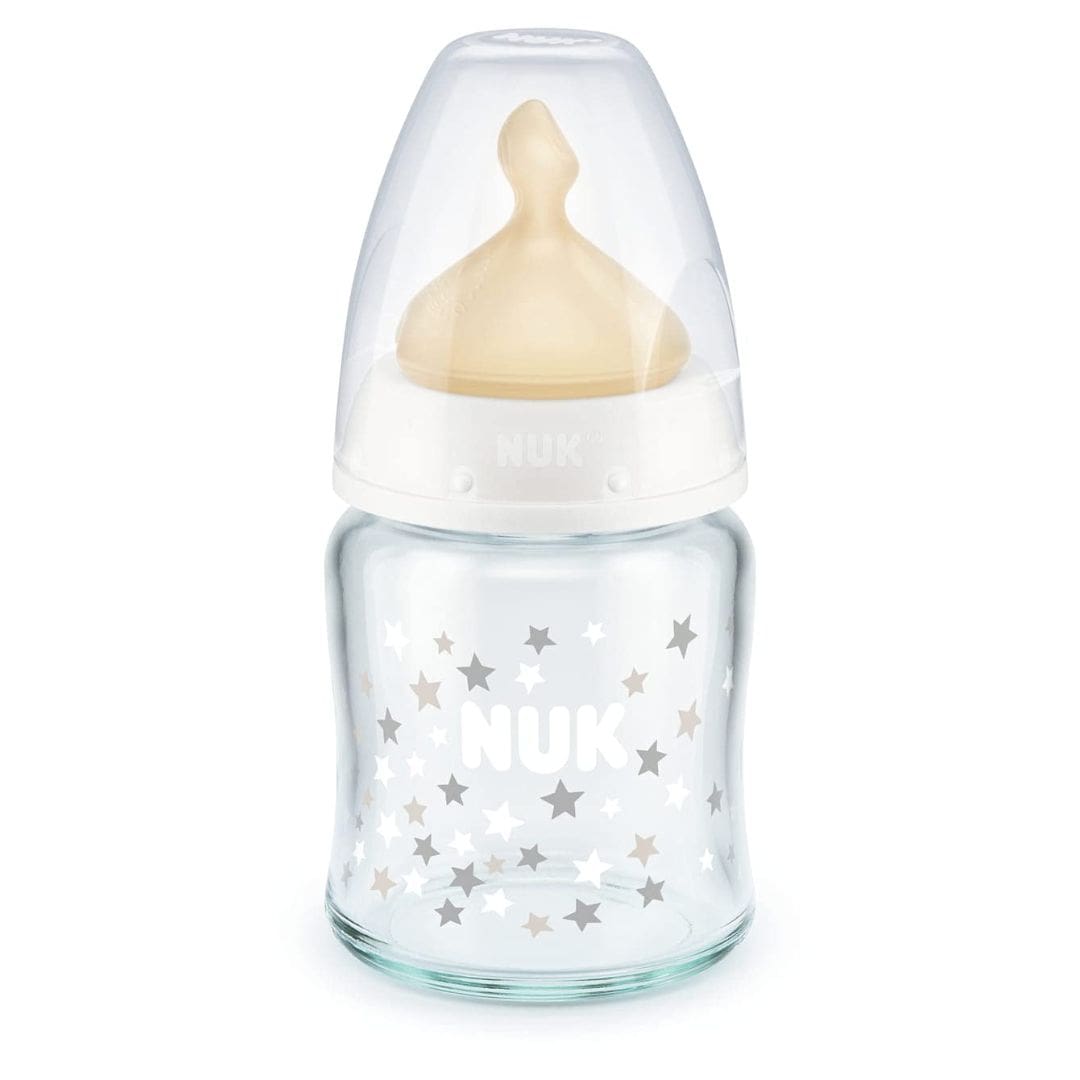 Buy NUK First Choice + Glass Feeding Bottle 120ml with Latex Teat Online in Pakistan