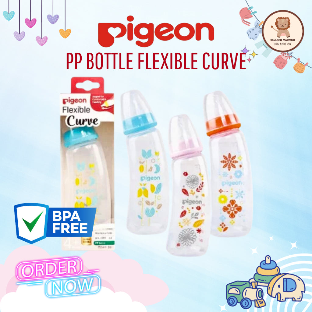 Buy Pigeon PP Flexible Curve Angled Nursing Bottle 250ml Farm Theme in Pakistan
