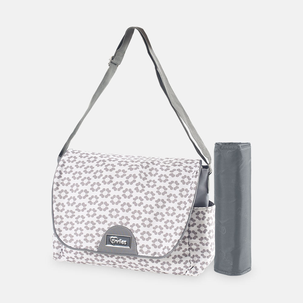 Tinnies Floral Compact Diaper Bag with Changing Sheet in Grey- T5001-A - Free Cash On Delivery in Pakistan