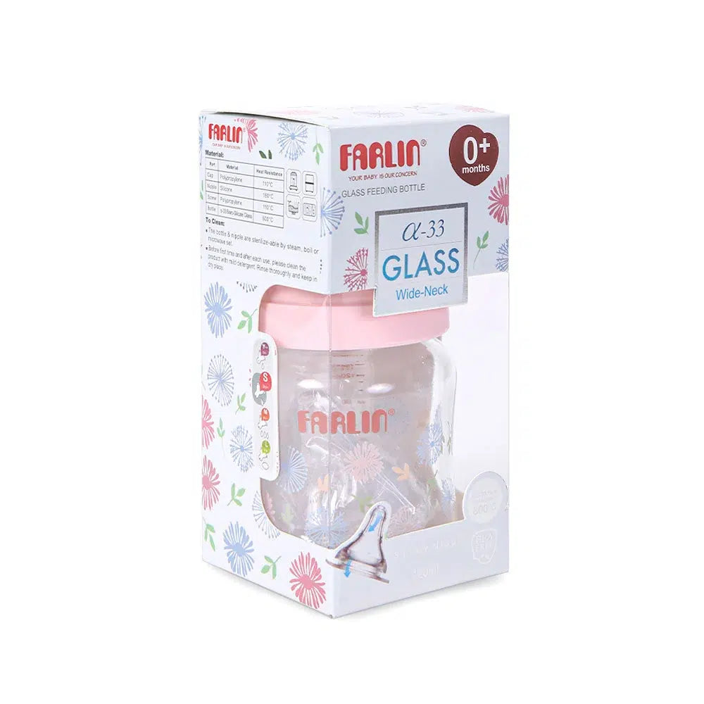 Farlin Floral Series Glass Bottle 120ml - Girl AB-32005-G