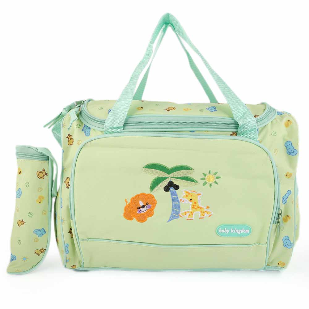 Green Jungle Diaper Bag with Feeder Cover