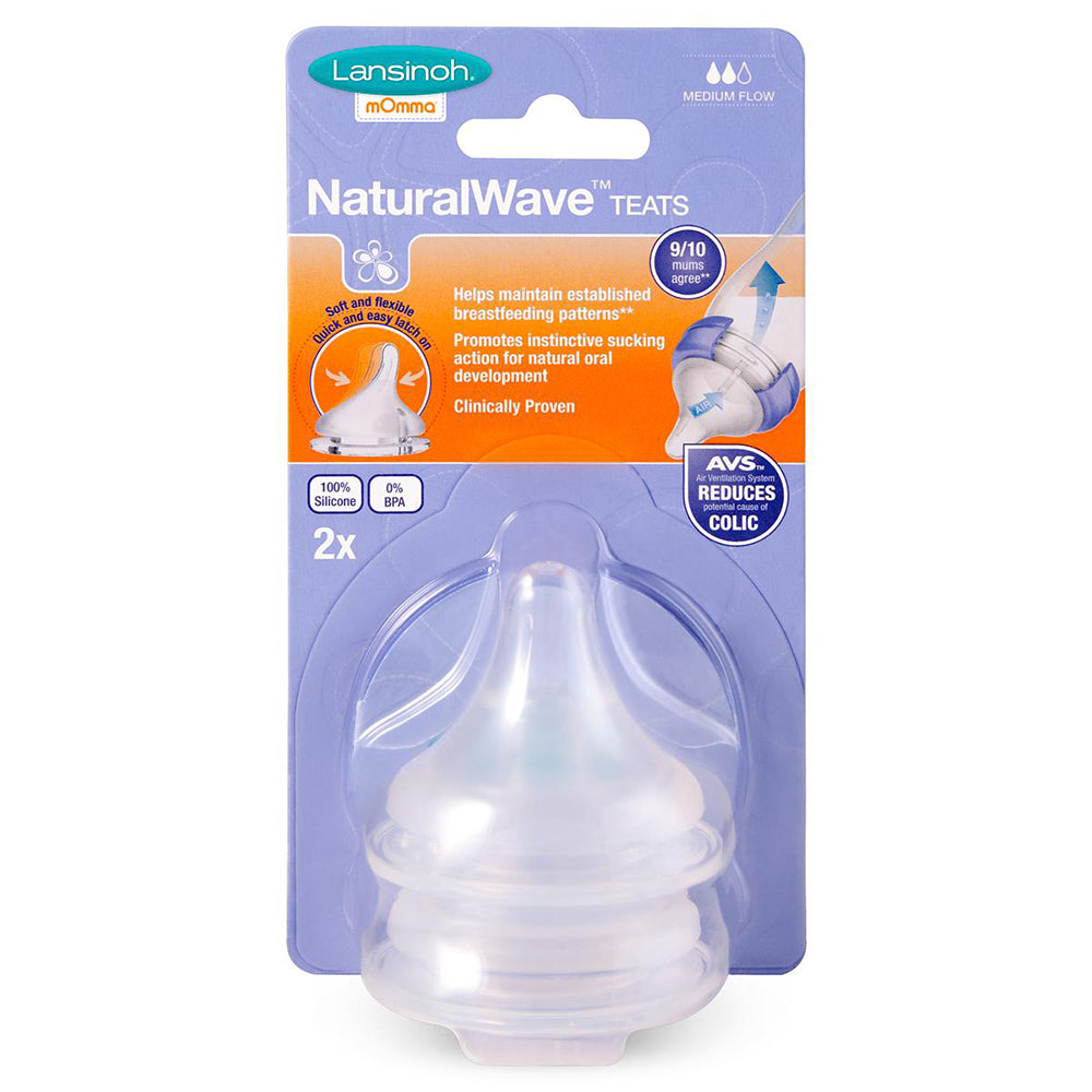 Lansinoh Natural Wave Medium Flow Teats - 2 pcs