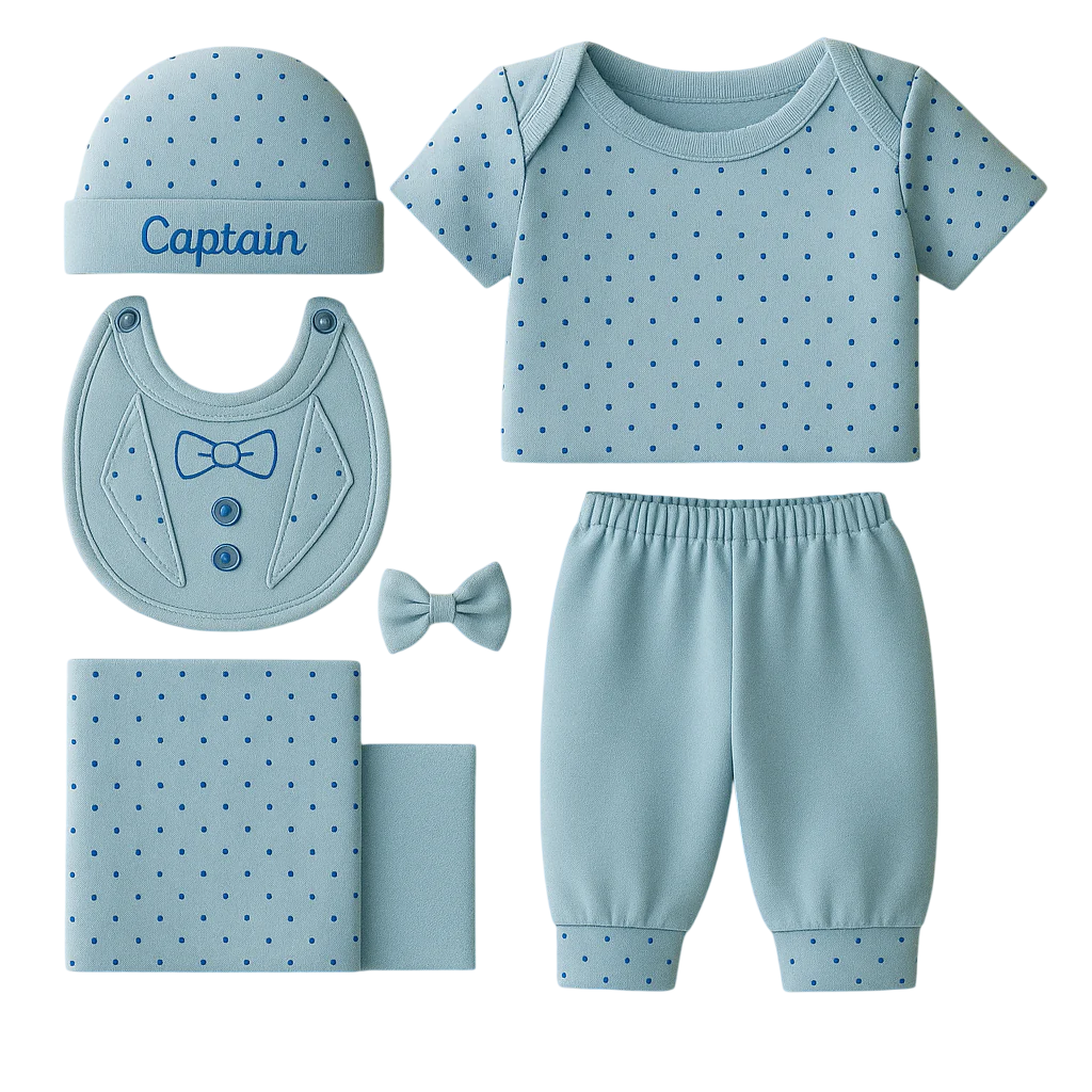Lollipop Newborn Baby 9Pcs Cotton Gift Set with Bow