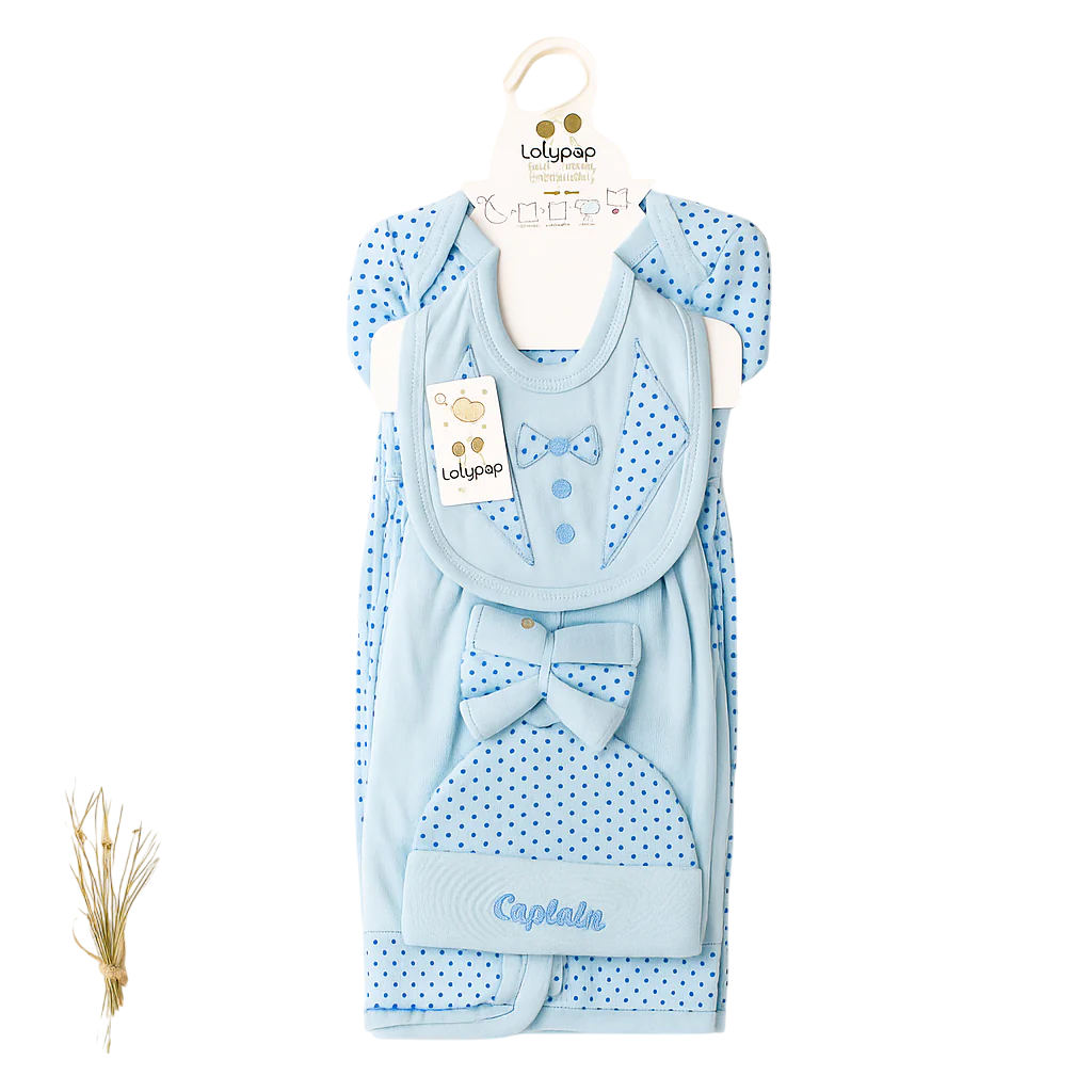 Lollipop Newborn Baby 9Pcs Cotton Gift Set with Bow