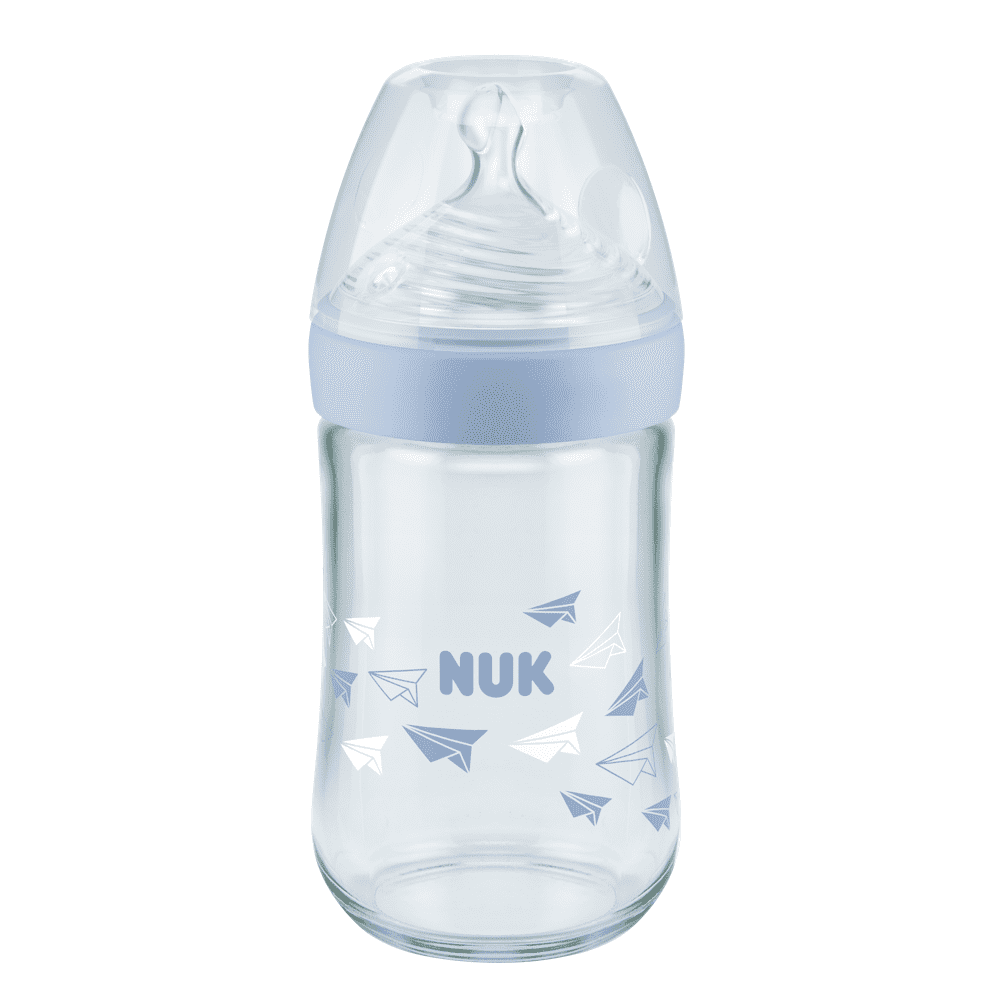 NUK Nature Sense Glass Feeding Bottle with Softer Teat 240ml