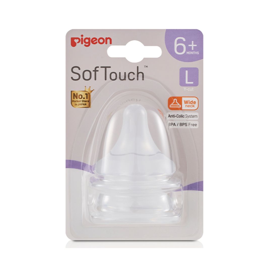 Pigeon SofTouch Wide Neck Nipples and Teats 2 Pack - 6 Months + Online in Pakistan