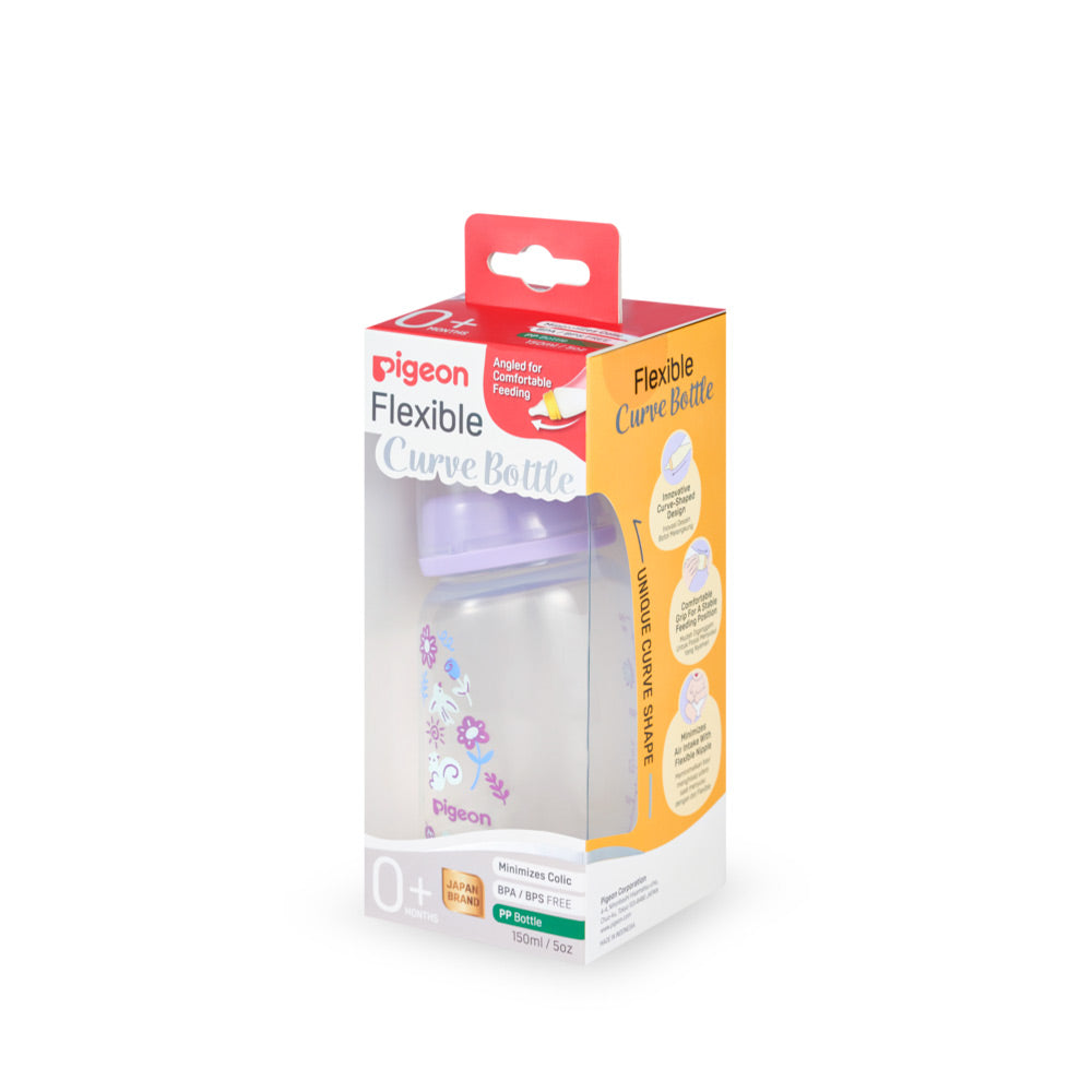 Pigeon Flexible PP Curve Nursing Feeding Bottle 150ml - Garden - A79998 - Online in Pakistan with Free Delivery