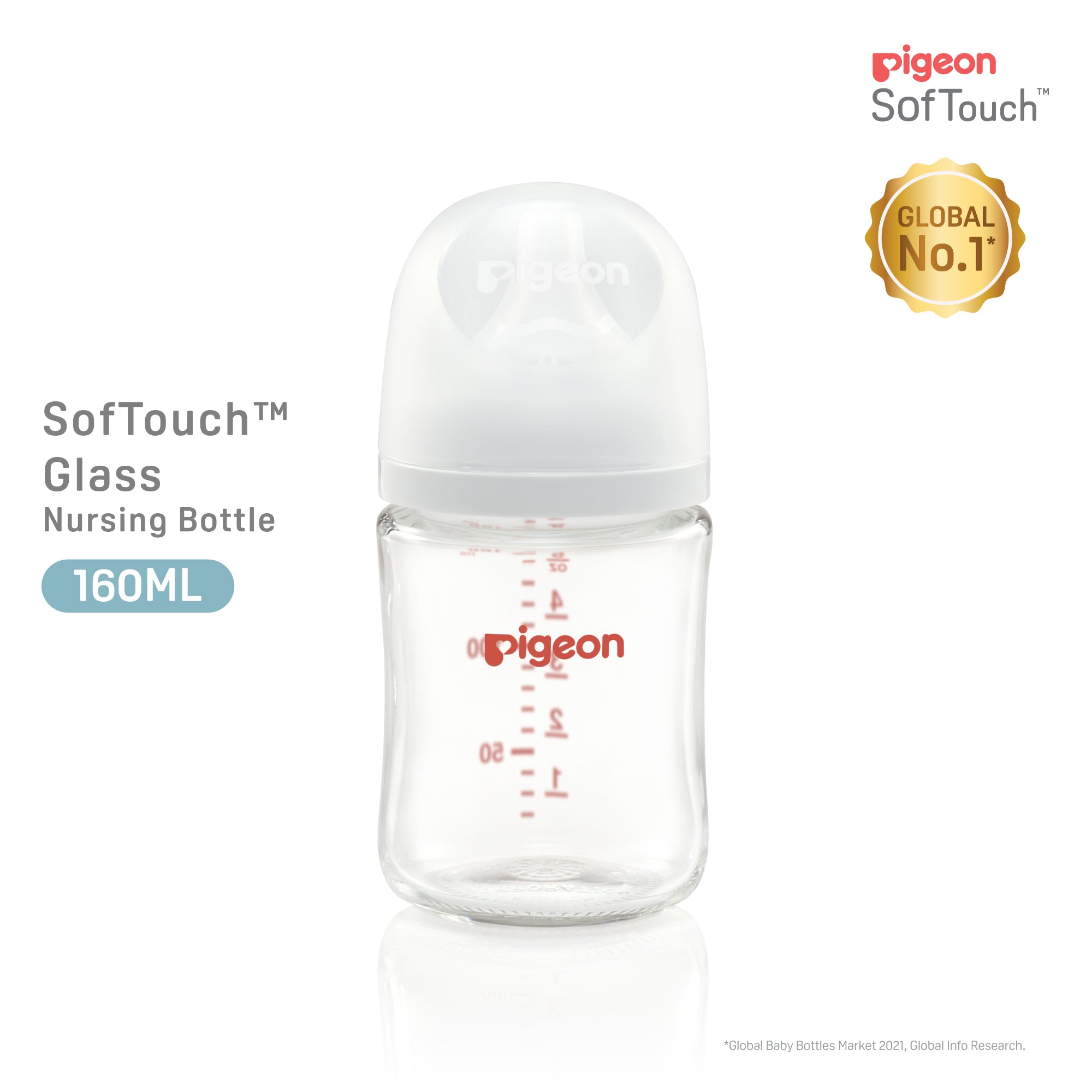 Pigeon SofTouch 3 Wide Neck Glass Bottle 160ml