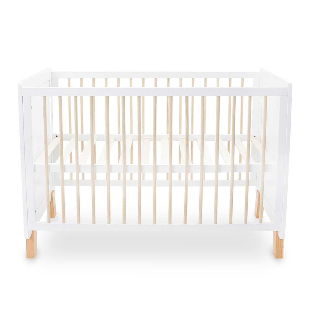 Tinnies Wooden Cot Contrast White