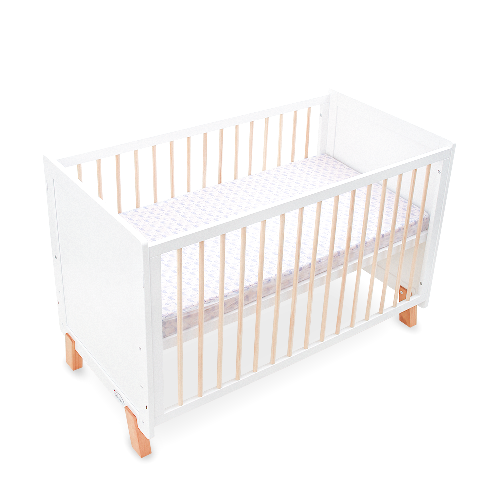 Tinnies Wooden Cot Contrast White