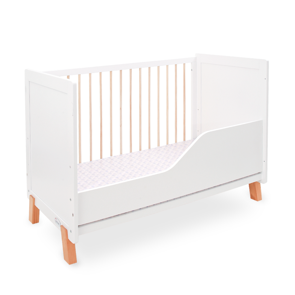 Tinnies Wooden Cot Contrast White