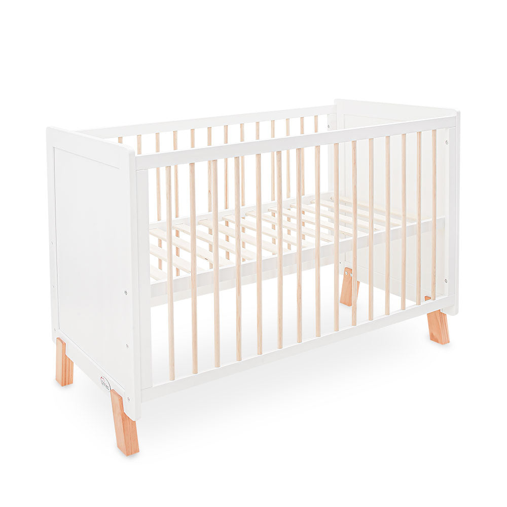 Tinnies Wooden Cot Contrast White