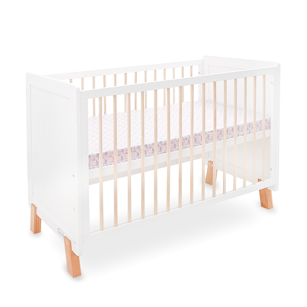 Tinnies Wooden Cot Contrast White