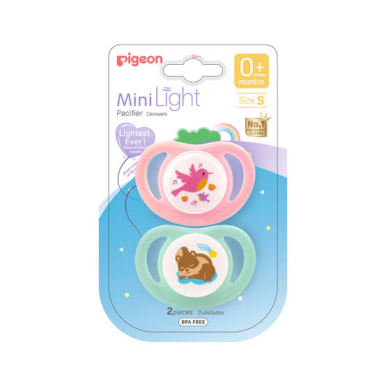 Pigeon Minilight 2 Pack Soothers for 0 Months - Bird and Bear