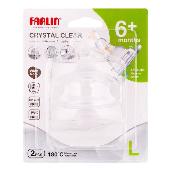 Farlin Crystal Clear Standard Neck Nipple 6 Months+